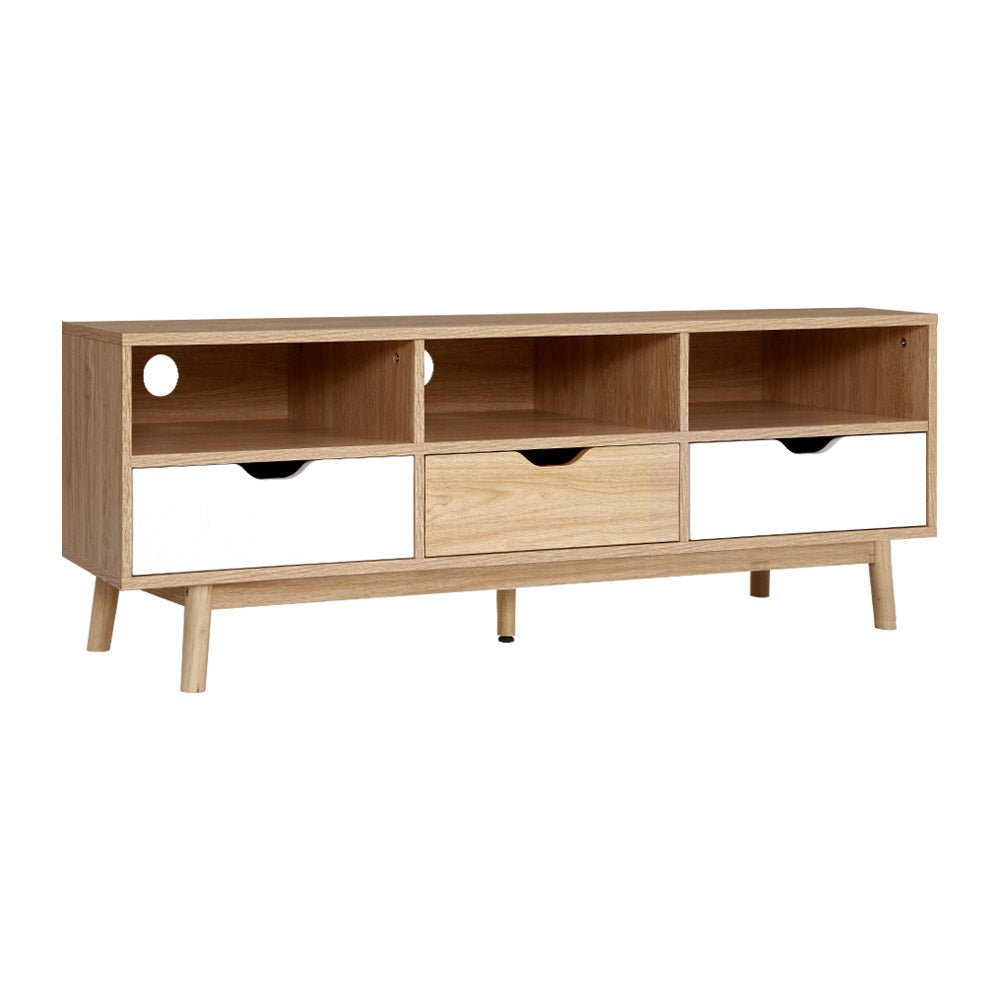 Scandinavian Wooden TV Cabinet Entertainment Unit - 140cm