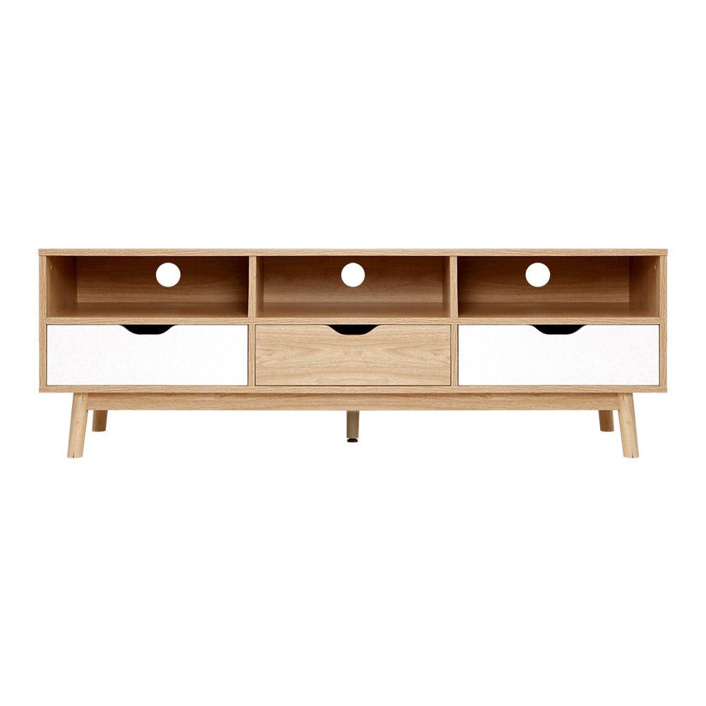 Scandinavian Wooden TV Cabinet Entertainment Unit - 140cm