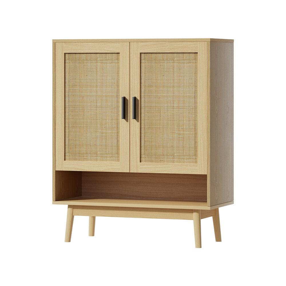 Rattan Shoe Cabinet | Shoes Storage Rack | Wooden Organizer