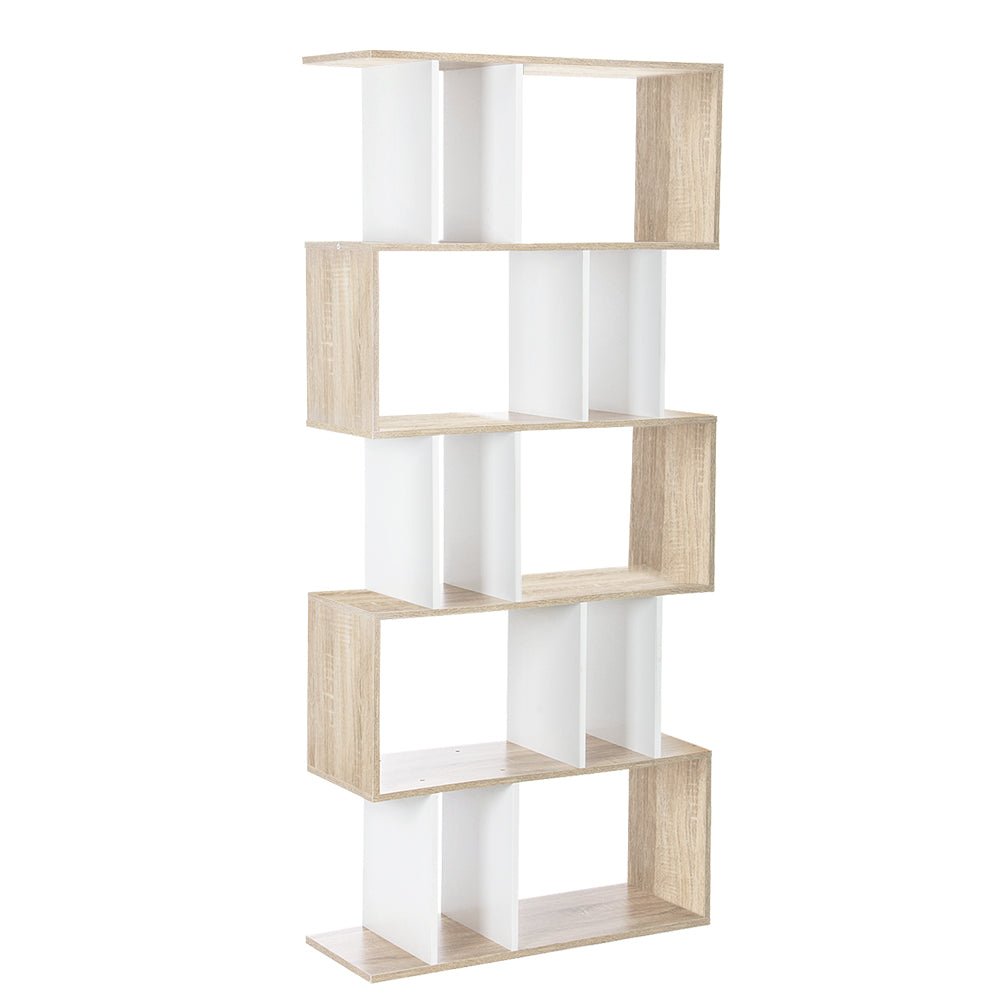 White Brown Display Book Storage Shelf