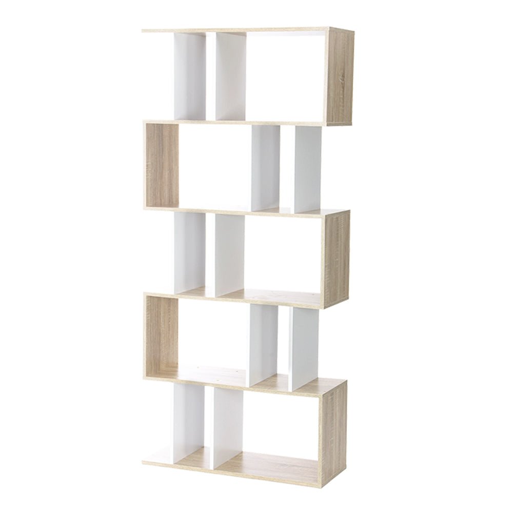 White Brown Display Book Storage Shelf