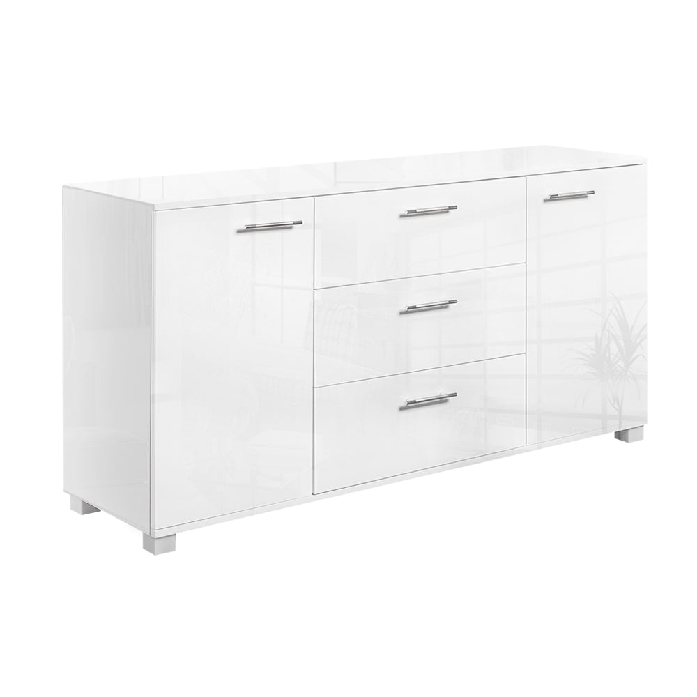 White High Gloss Sideboard Storage Cabinet Cupboard