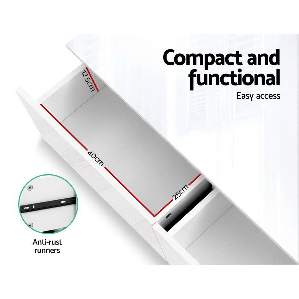 White Coffee Table With 4 Storage Drawers