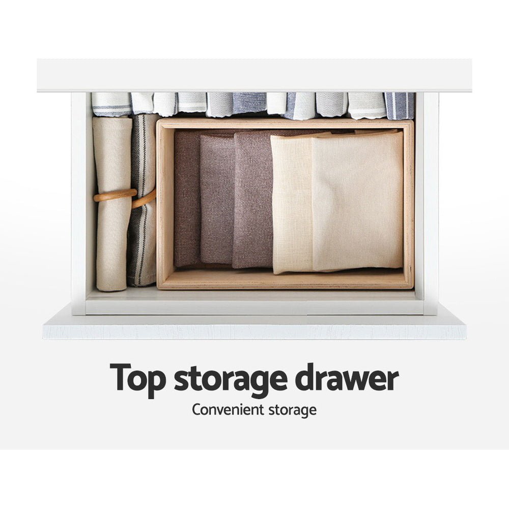 White High Gloss 3 Tier Shoe Cabinet Drawer