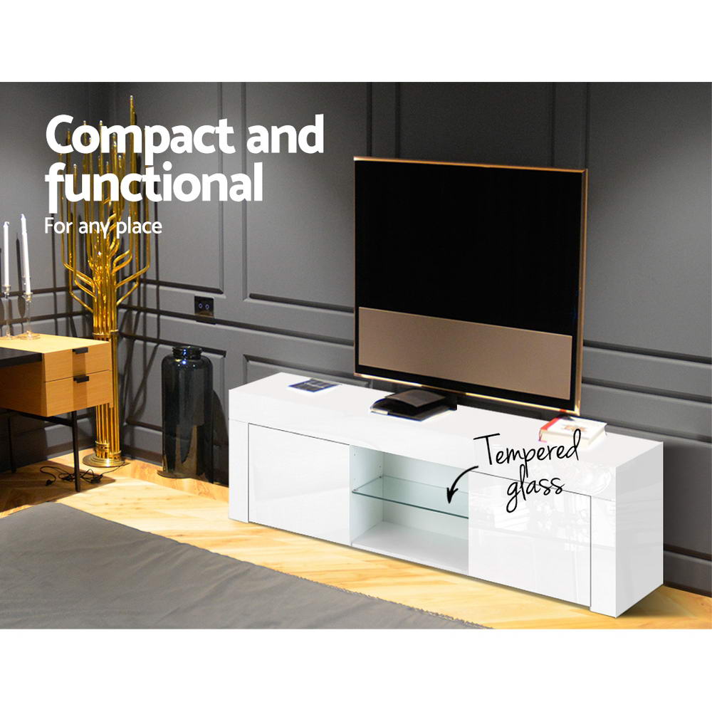 1.3m White High Gloss TV Stand / Entertainment Unit