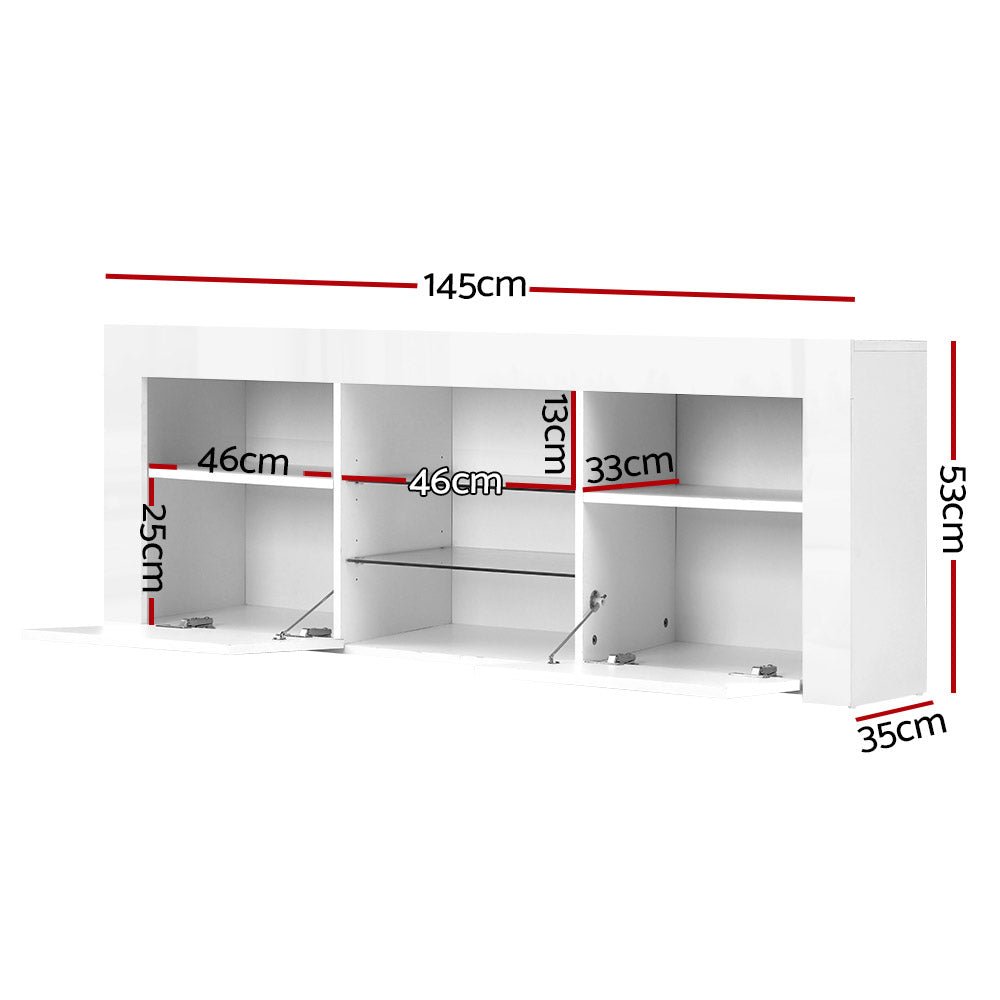 145cm White TV Cabinet / Entertainment Unit