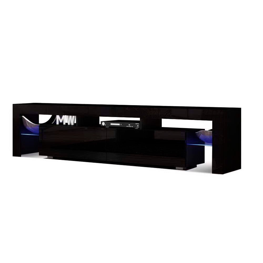 Black 1.89m LED TV Stand / Entertainment Unit