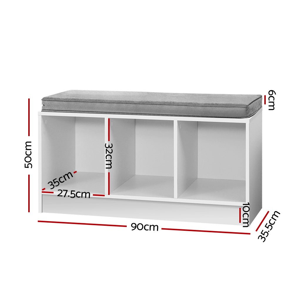 White Box Storage Cabinet Bench