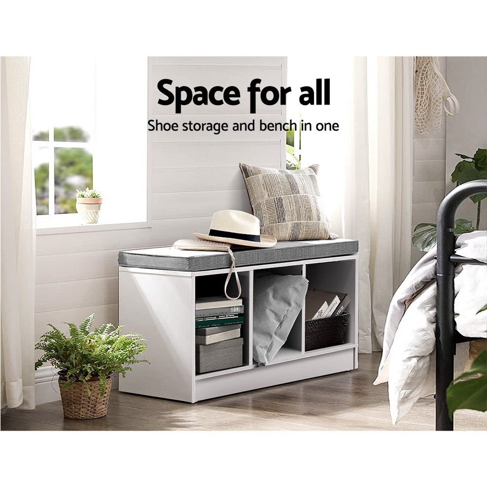 White Box Storage Cabinet Bench