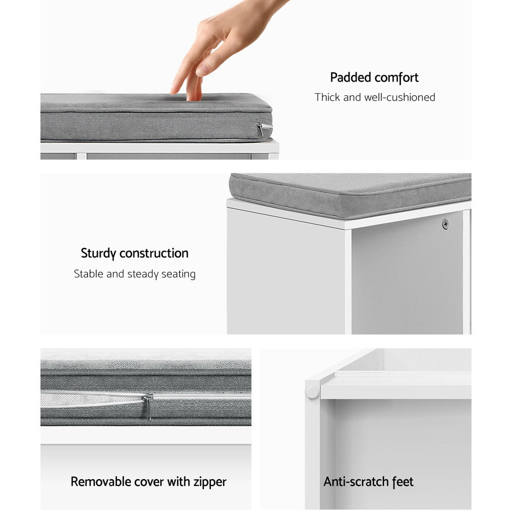 White Box Storage Cabinet Bench