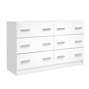 White 6 Chest Of Drawers Cabinet / Tallboy