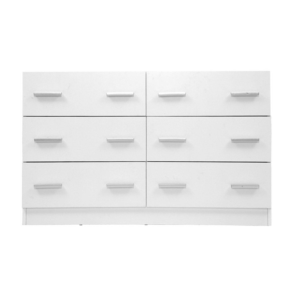 Artiss 6 Chest of Drawers Cabinet Dresser Tallboy Lowboy Storage Bedroom White - The Hippie House