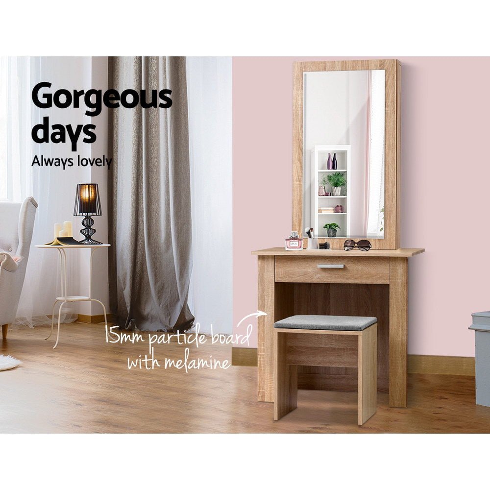 Jewellery / Dressing Table With Mirror And Stool