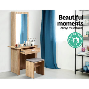 Jewellery / Dressing Table With Mirror And Stool