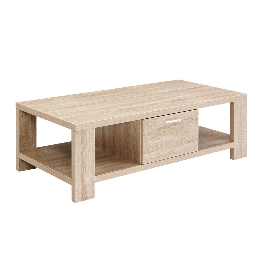 Wooden Coffee Table With Shelf Storage