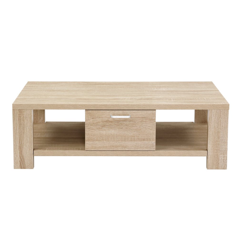 Wooden Coffee Table With Shelf Storage