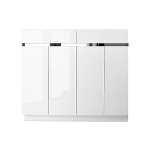 White High Gloss 120cm Storage Cupboard
