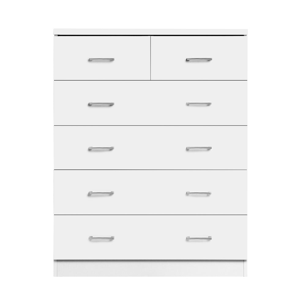 White Tallboy Dresser Table With 6 Chest Of Drawers