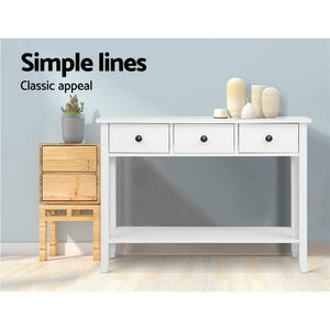 White 3 Drawers Display Hallway Console