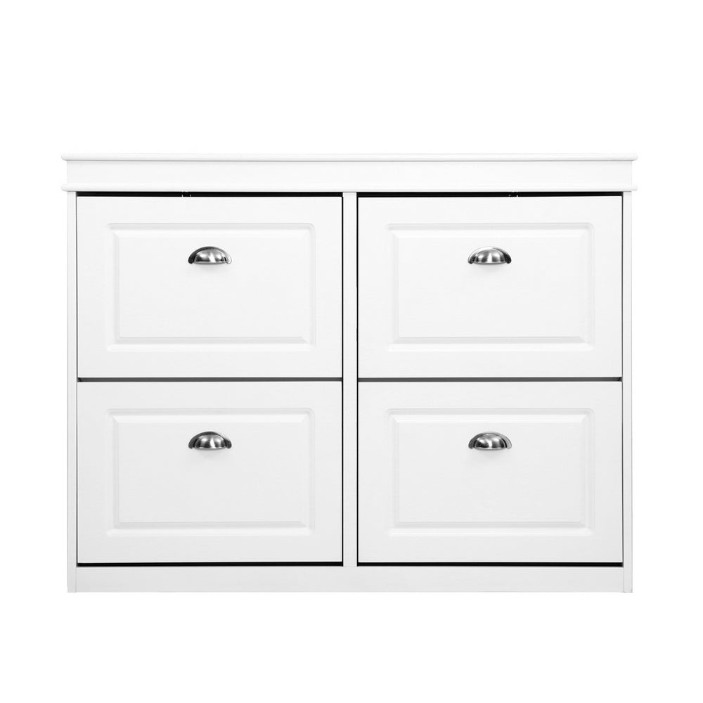 White Shelf Drawer Cupboard / Organiser - 24 Pair Capacity