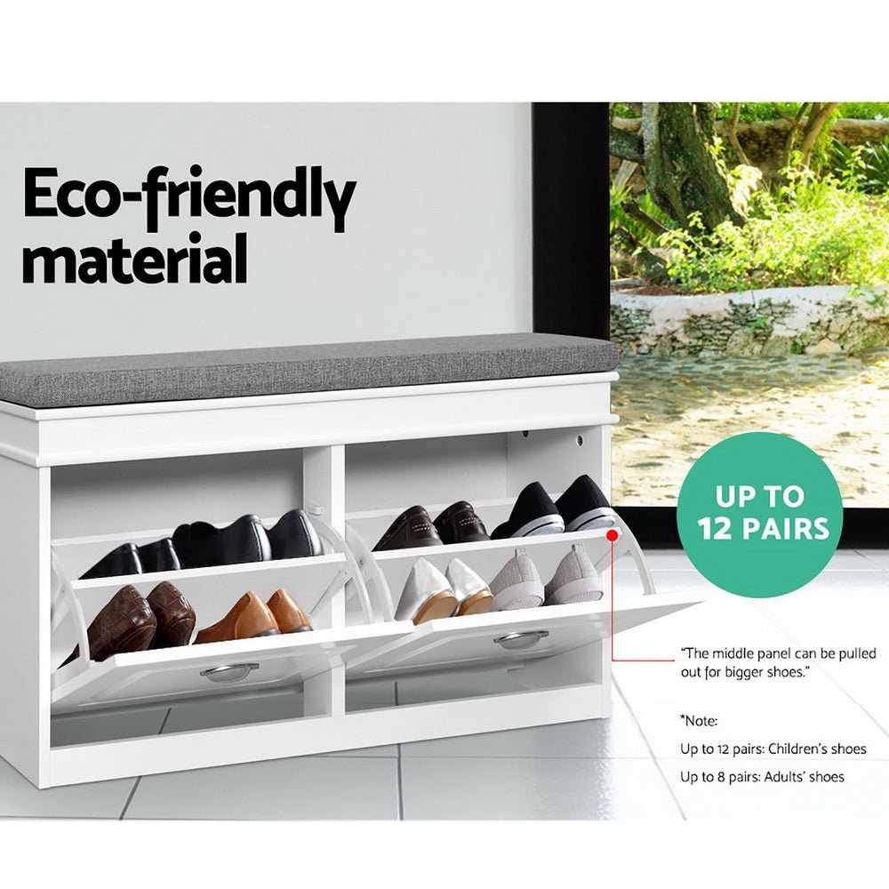 White Storage Bench / Organizer Cupboard