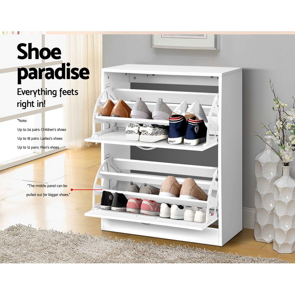 Artiss Door Shoe Cabinet White The Hippie House