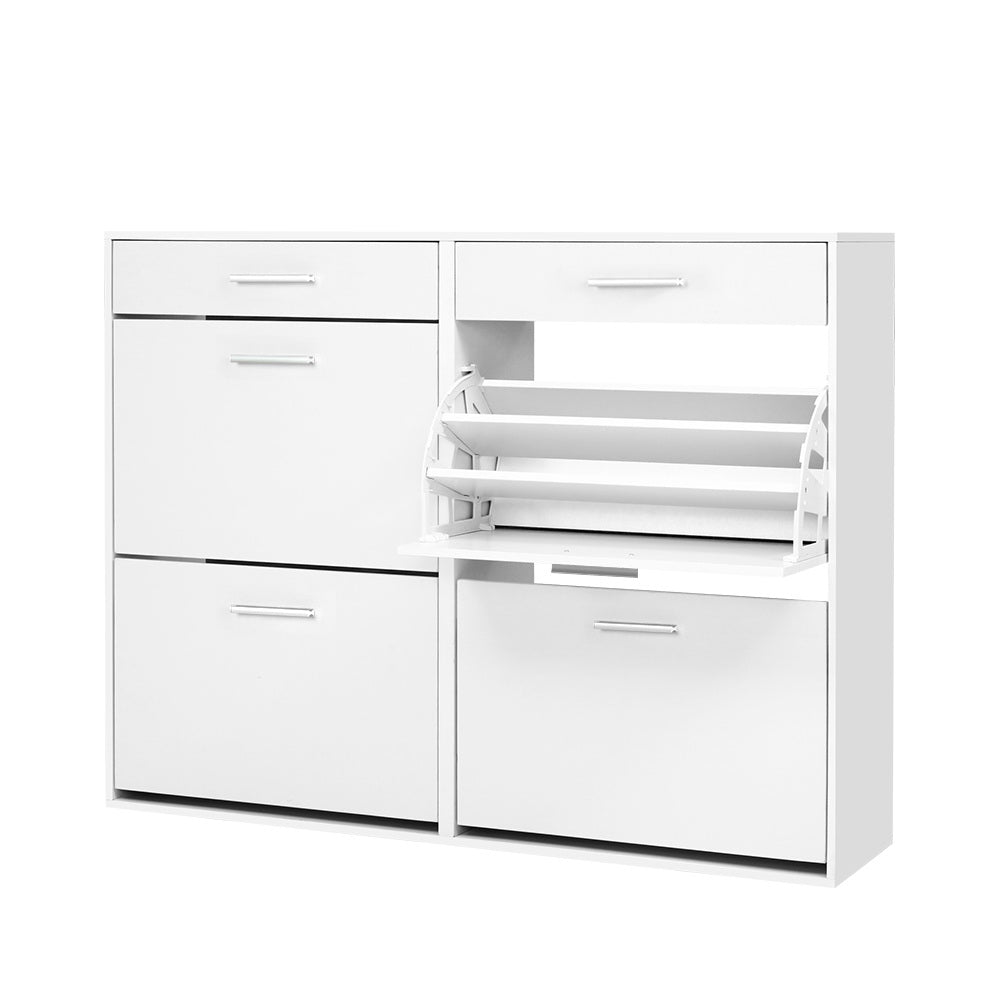 White Shoe Cabinet - 36 Pair Capacity