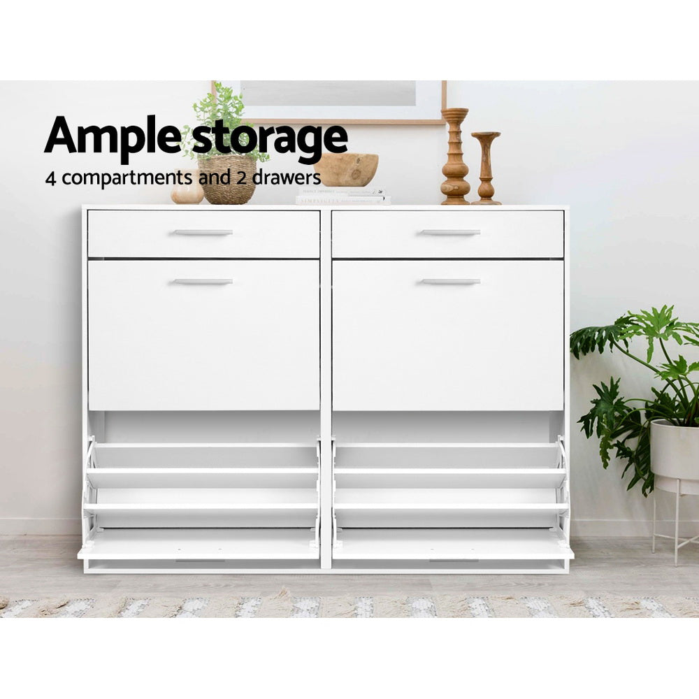 White Shoe Cabinet - 36 Pair Capacity
