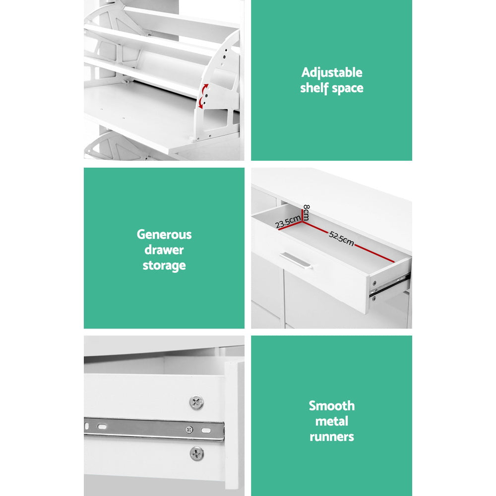 White Shoe Cabinet - 36 Pair Capacity