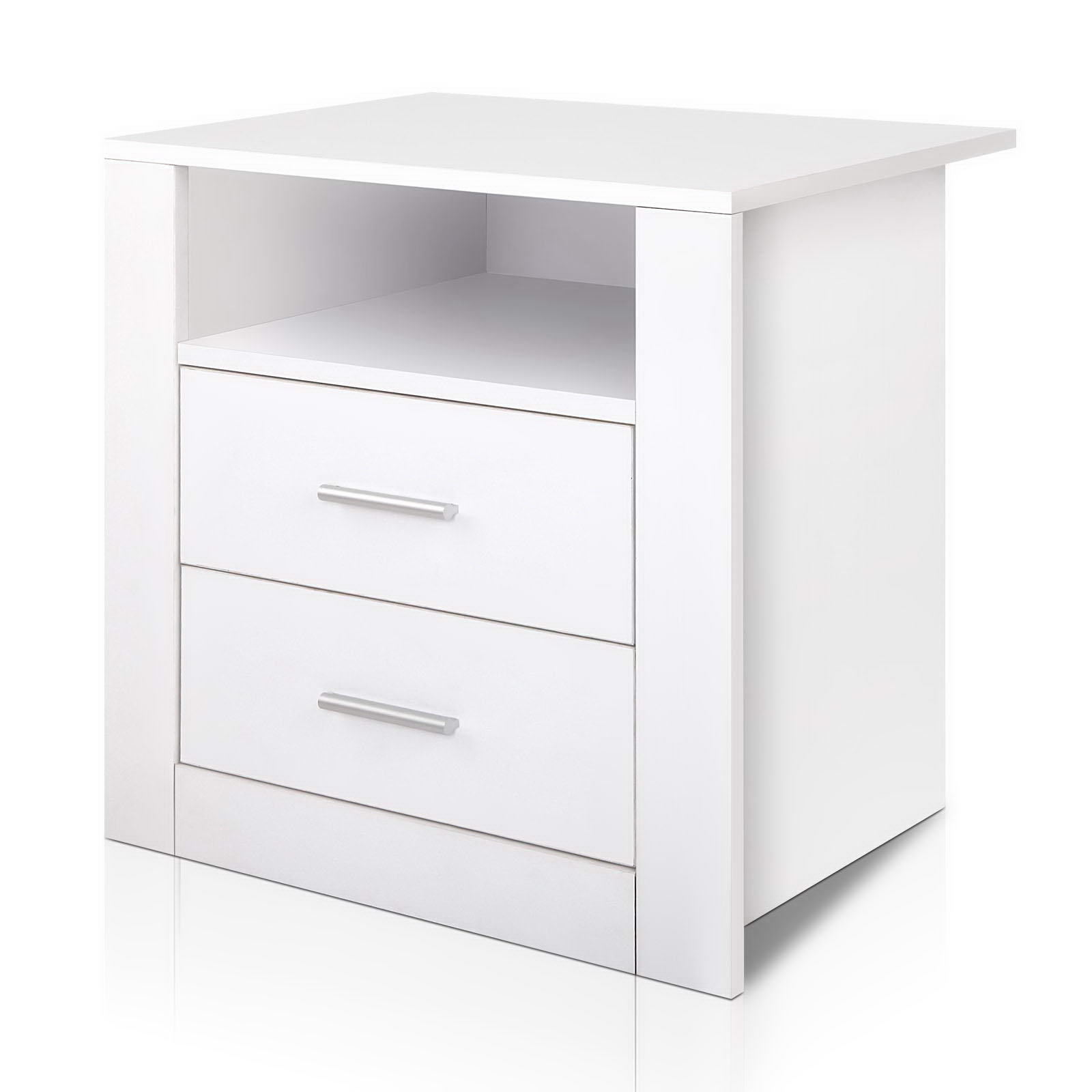 White Bedside Table With Drawers