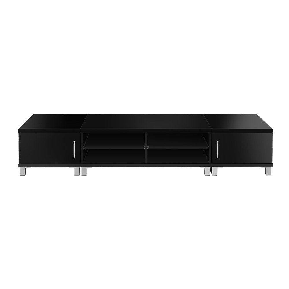 Black Entertainment Unit With Storage Cabinets