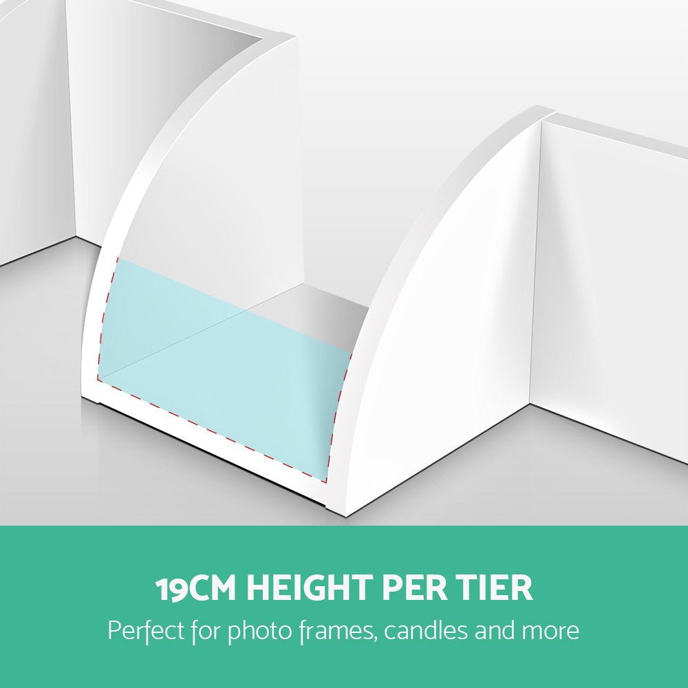 White 5 Tier Corner Wall Shelf