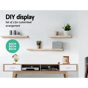 3pcs DIY Floating Wall Shelf Set