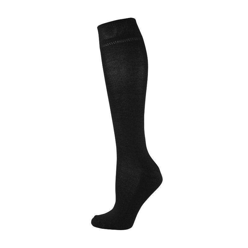 Fine Knit Knee High Black Bamboo Socks - Women's 8-11