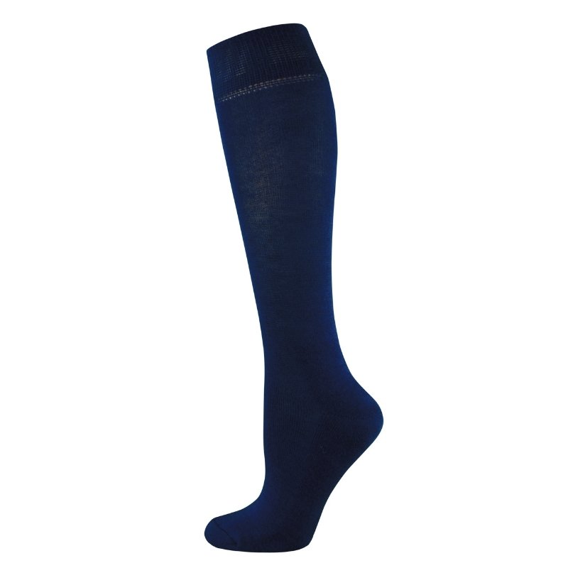 Fine Knit Knee High Navy Bamboo Socks - Women's 8-11