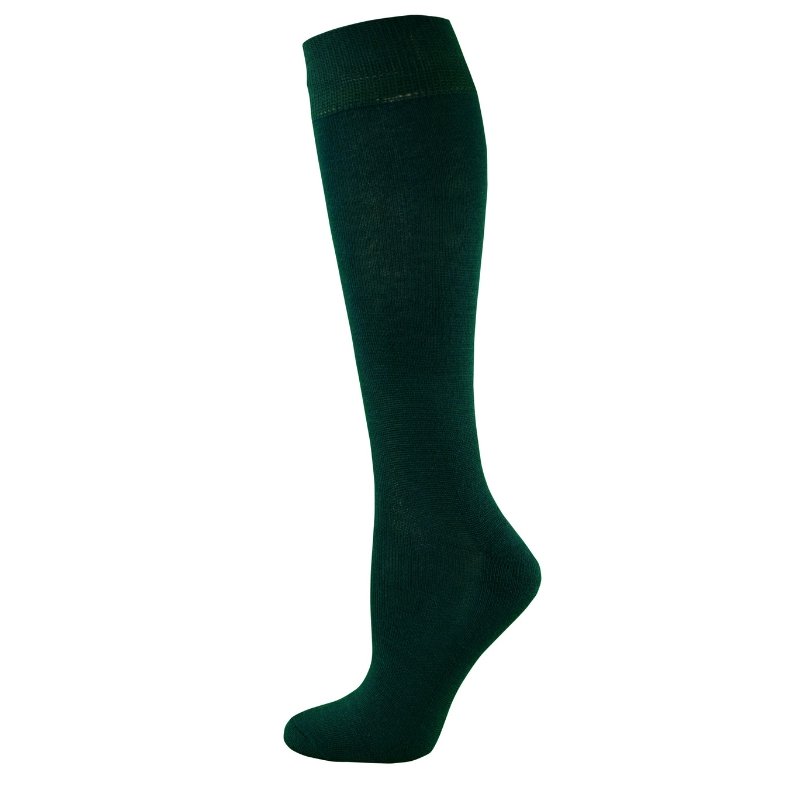 Fine Knit Knee High Olive Bamboo Socks - Women's 8-11
