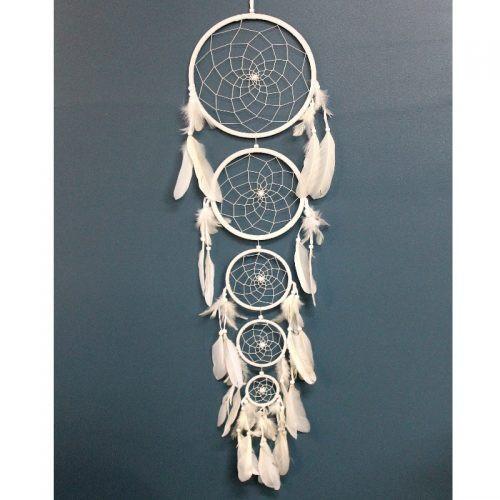 Five Hooped White Dream Catcher