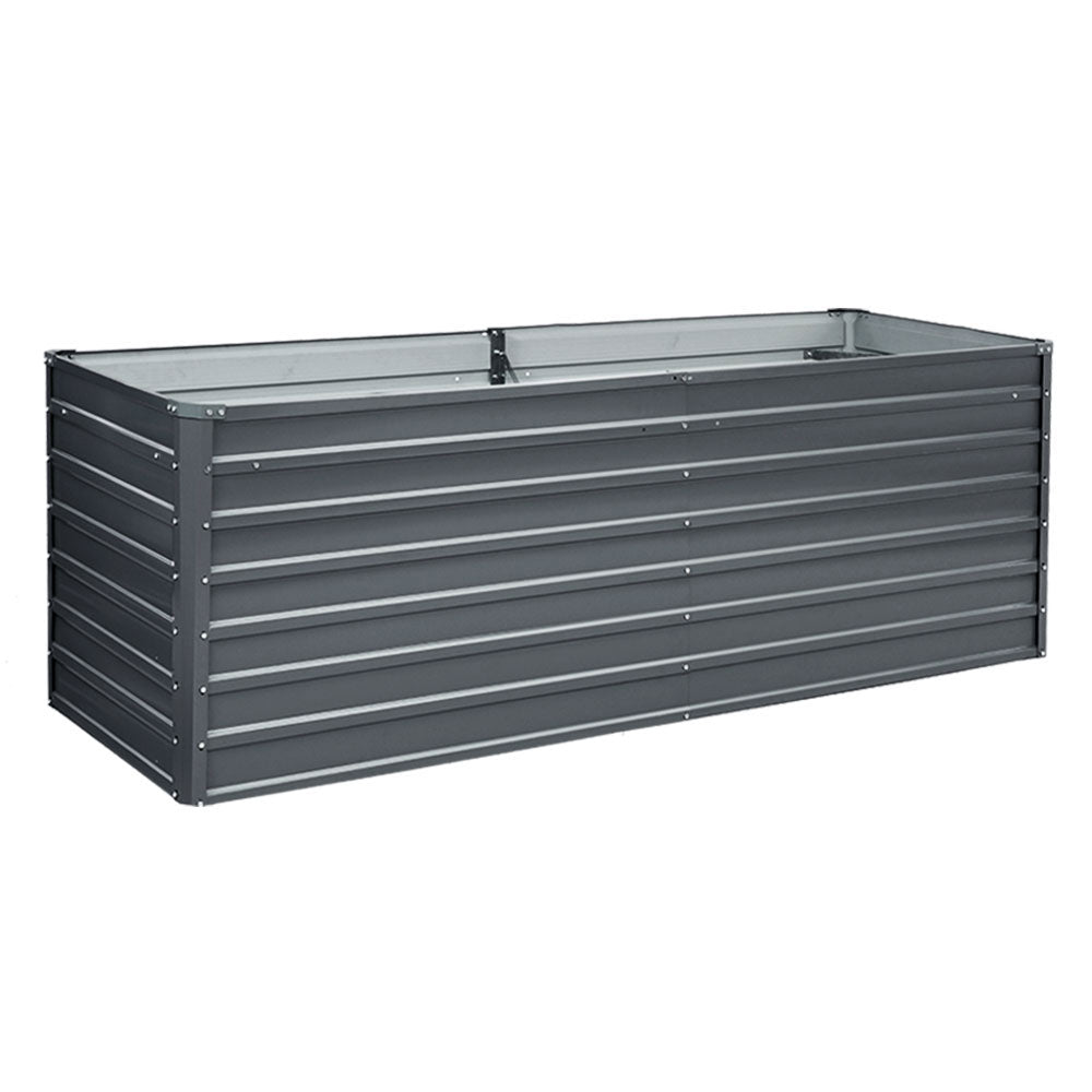 240X80X77CM Galvanised Raised Steel Instant Planter 2N1