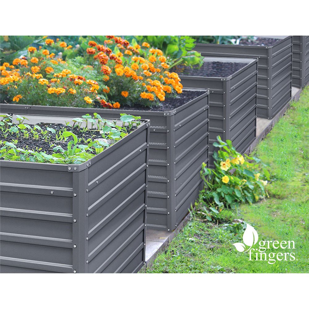 240X80X77CM Galvanised Raised Steel Instant Planter 2N1