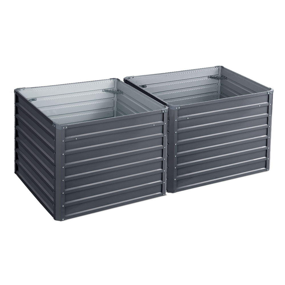 Galvanized Steel Garden Bed - 100X100X77CM - Twin Pack