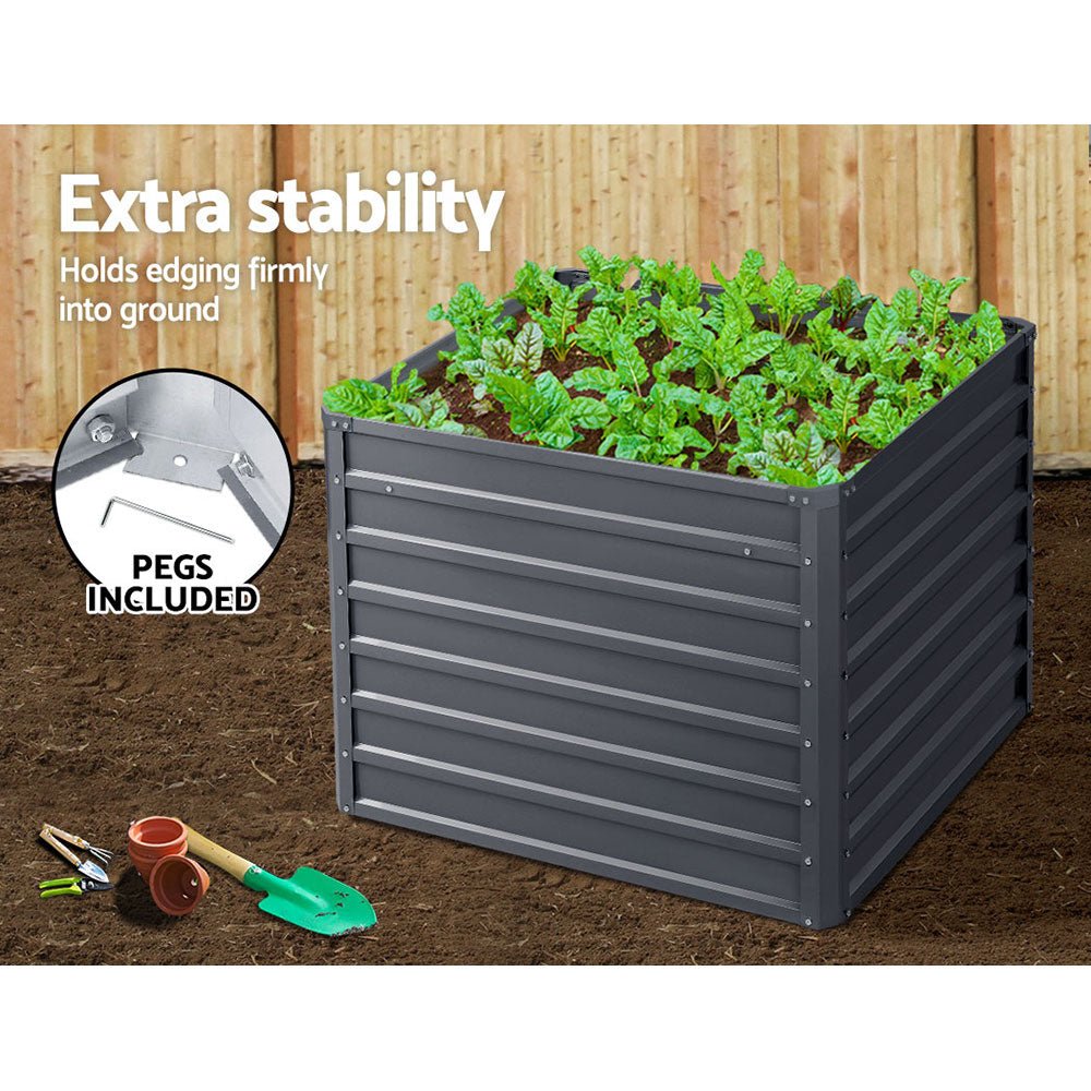 Galvanized Steel Garden Bed - 100X100X77CM - Twin Pack