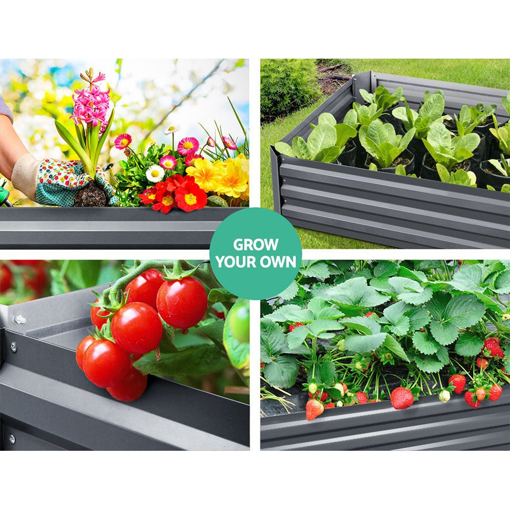 Galvanized Steel Raised Garden Bed - 150cm x 90cm - Twin Pack