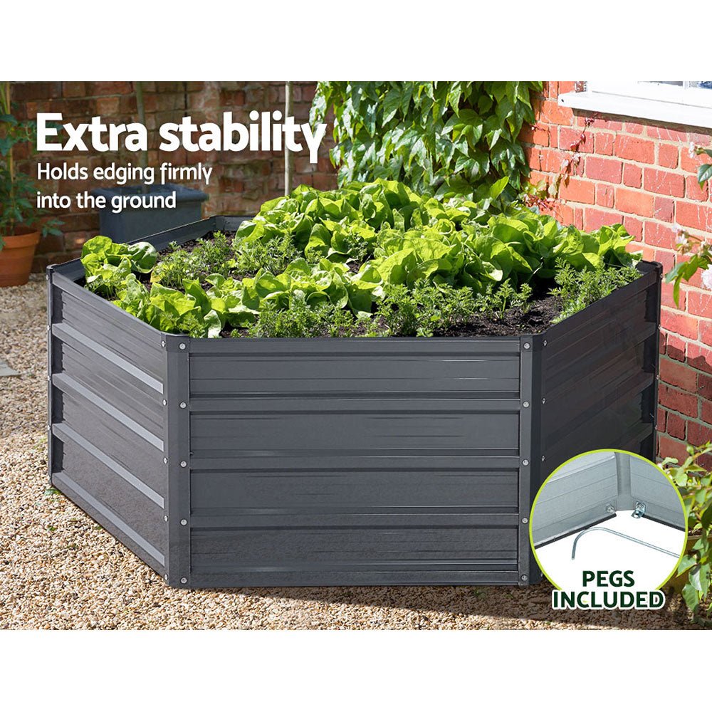 Galvanized Steel Garden Bed - 130X130X46CM - Twin Pack