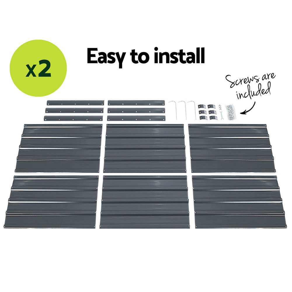 Galvanized Steel Garden Bed - 130X130X46CM - Twin Pack