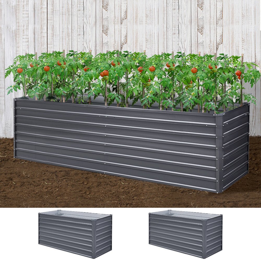 320 x 80 x 77cm Galvanized Steel Raised Planter