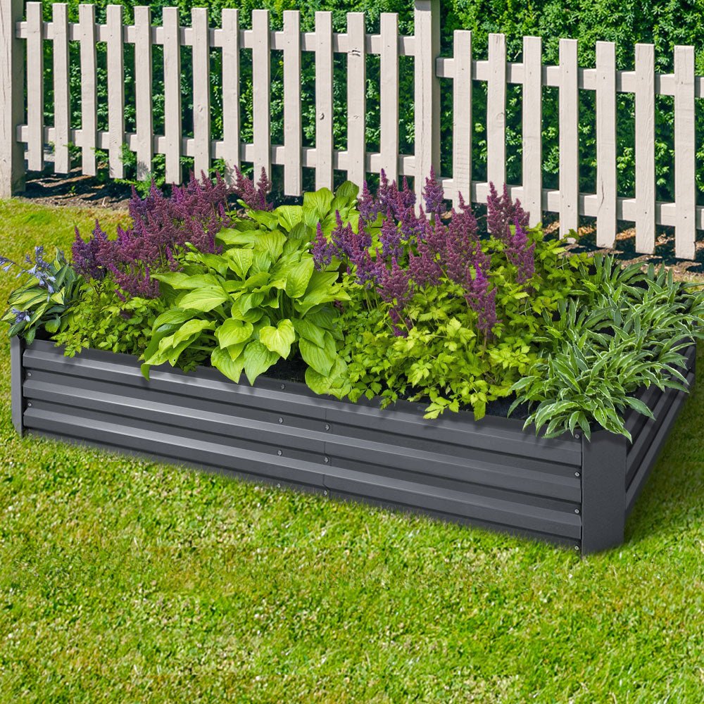 Galvanized Steel Raised Garden Bed - 210X90X30cm - Twin Pack