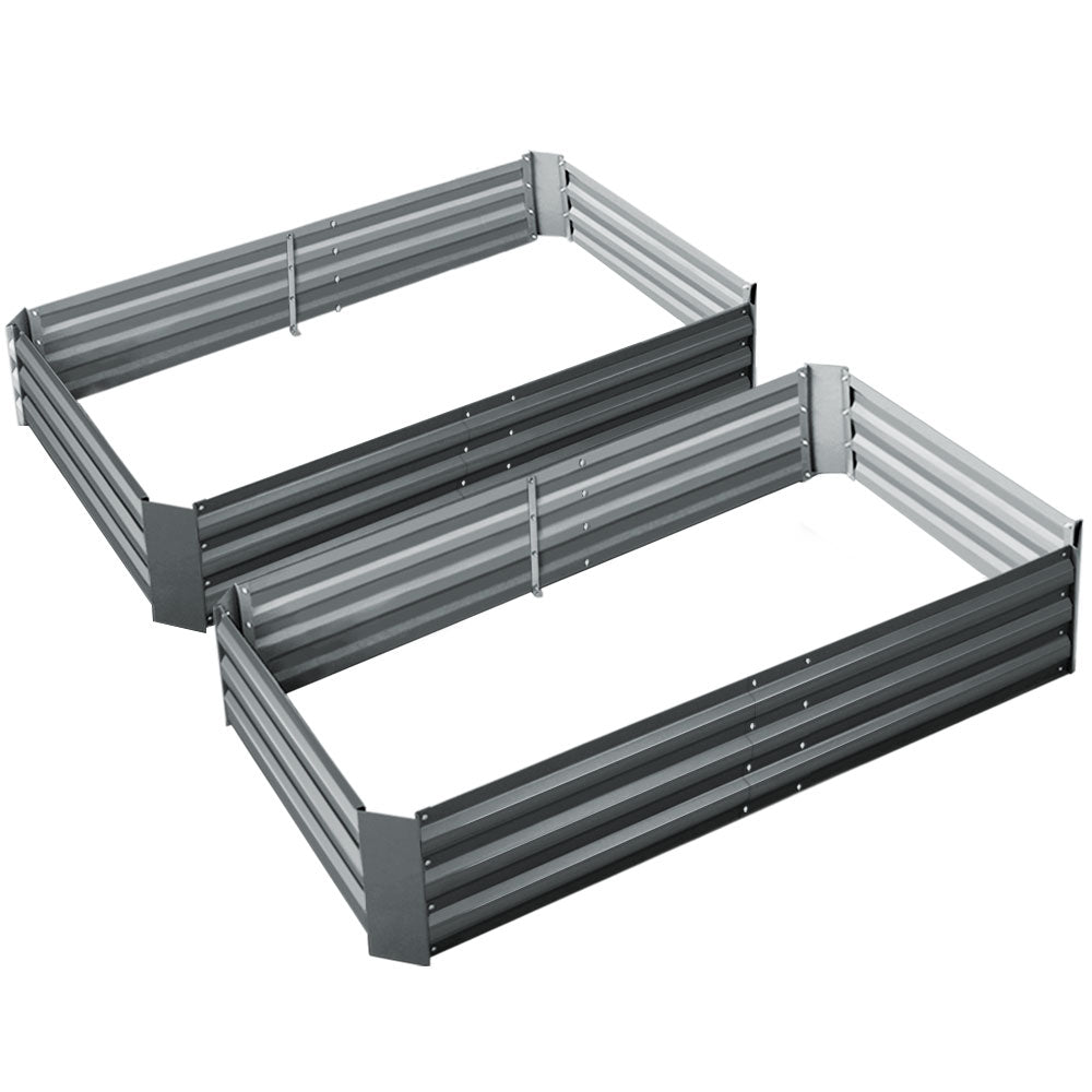 Galvanized Aluminum Steel Raised Garden Beds - 150X90X30CM - Twin Pack