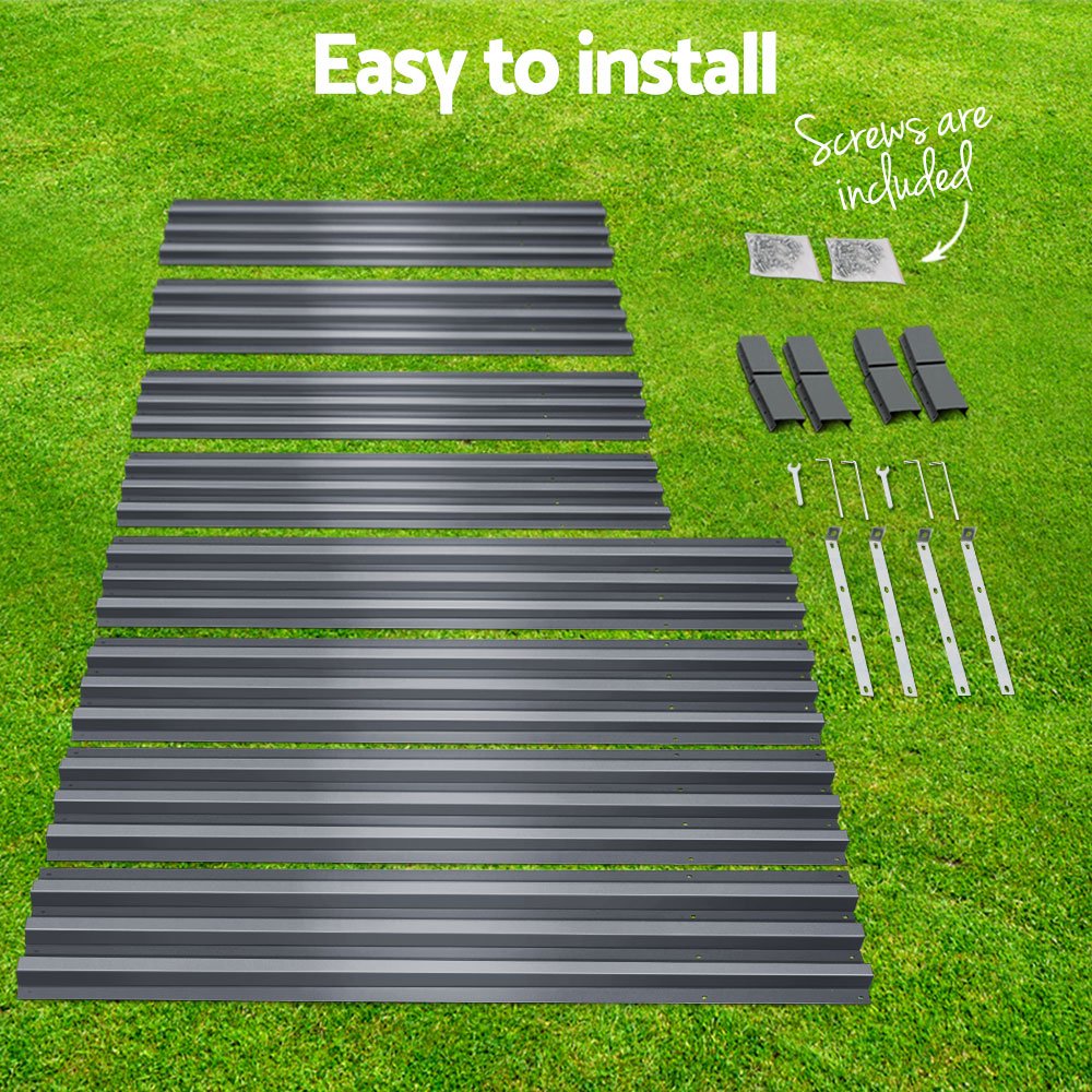 Galvanized Aluminum Steel Raised Garden Beds - 150X90X30CM - Twin Pack