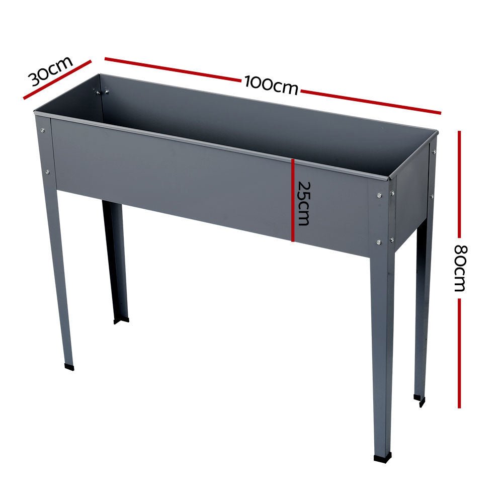 100X80X30CM Galvanised Steel Raised Planter Standing Box