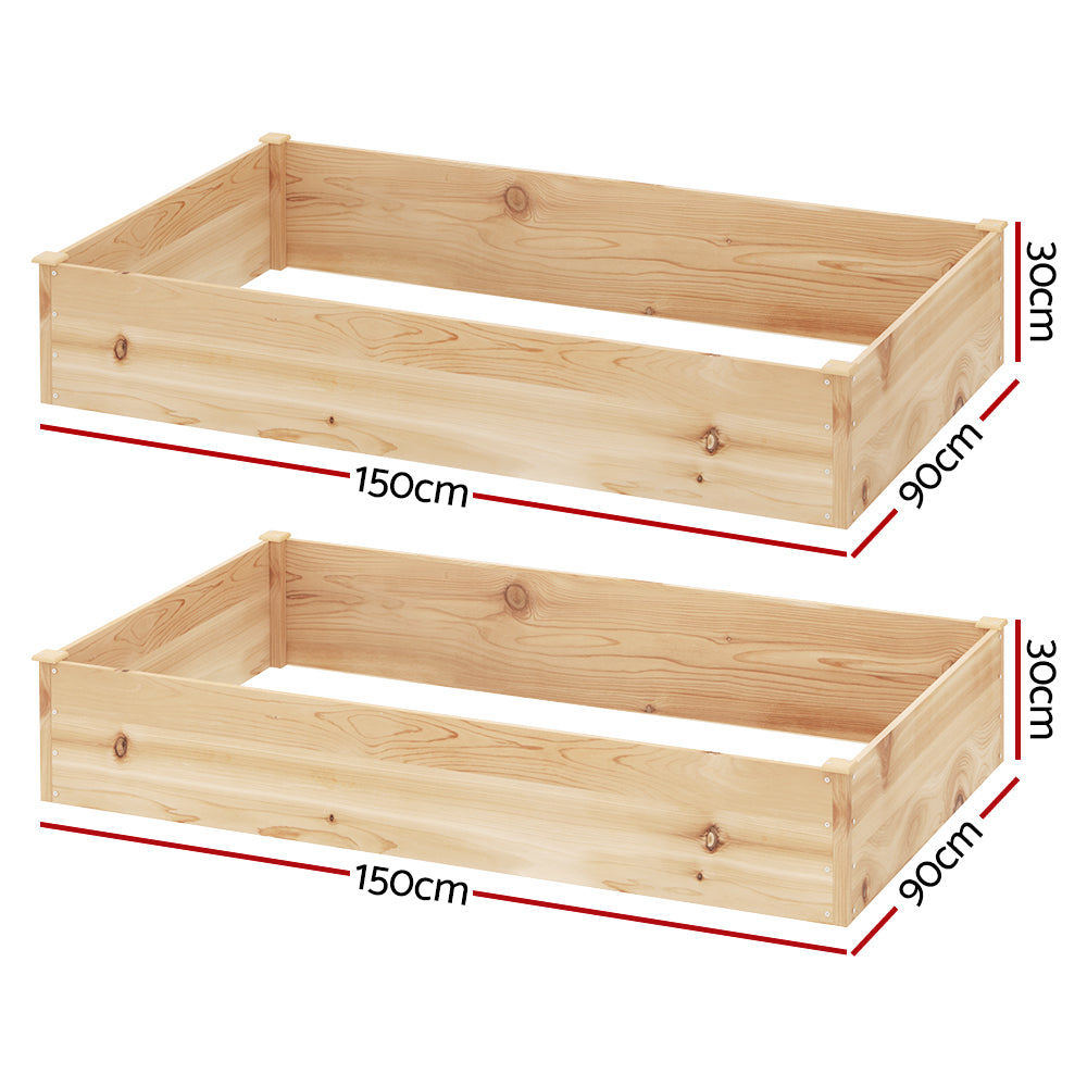 Greenfingers Garden Bed 150x90x30cm Wooden Planter Box
